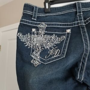 Ladies HD cross emblem jeans